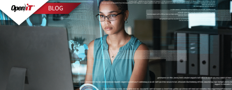 a focused professional analyzing digital data on a computer screen, symbolizing open it’s software asset management tools. highlights how organizations can optimize software usage, track assets, and ensure efficient it resource management with automated solutions.