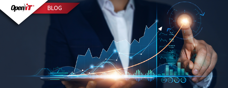a business professional interacting with a virtual financial dashboard showing rising graphs and data analytics, symbolizing open it’s software discounts and cost optimization solutions for enterprises.