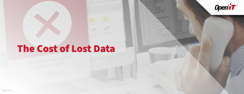 professional dealing with a data loss issue on a computer screen, symbolizing the importance of maintaining data integrity, software license history, and business continuity through open it’s software asset management and license optimization solutions.