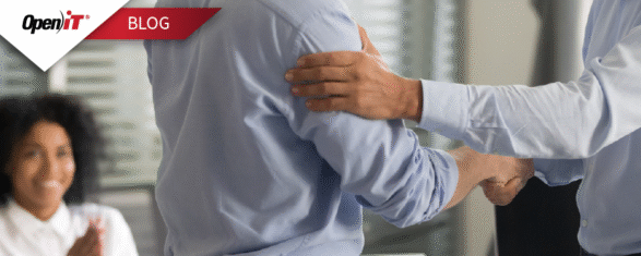 open it partnership handshake symbolizing collaboration and innovation in red hat openshift and kubevirt virtualization solutions for hybrid cloud environments.