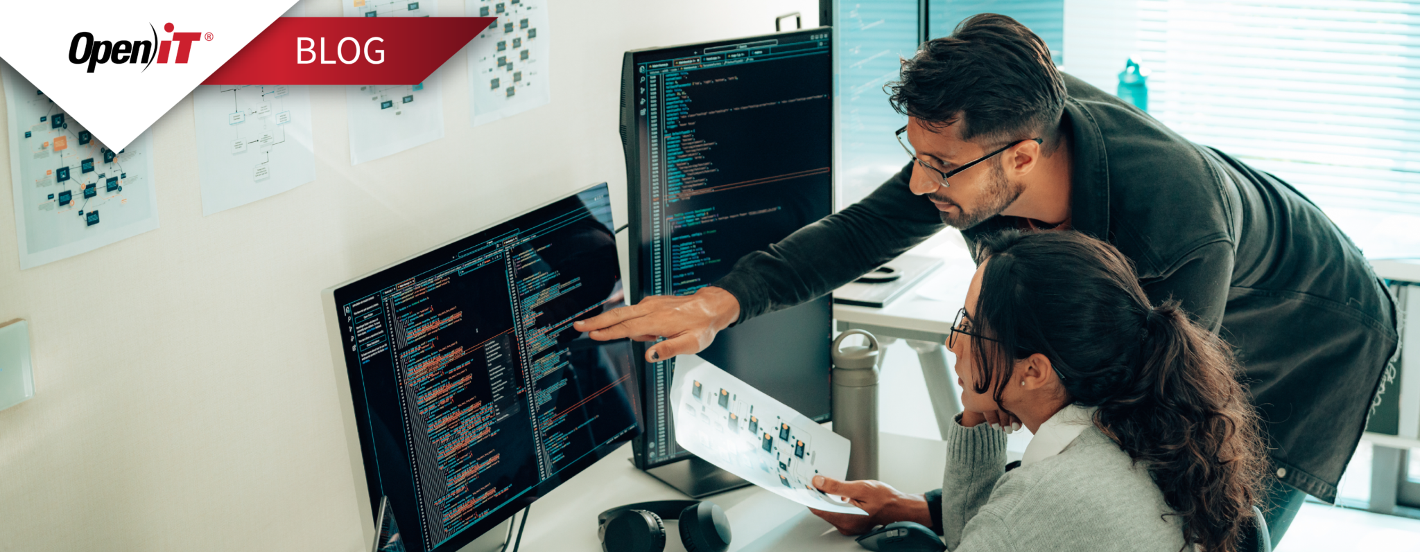 team analyzing code and software usage data on multiple monitors, illustrating clims enables centralized control and management of complex licensing environments.