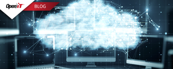 Open iT blog image showing cloud-based visualization over multiple devices, illustrating ArcGIS Desktop retirement and ArcGIS Pro migration with emphasis on ArcGIS licensing.