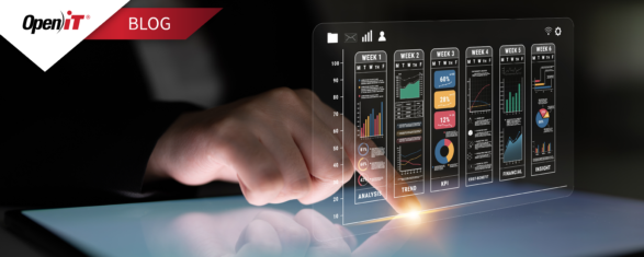 Open iT Power BI integration dashboard displaying software license analytics from license server data, enabling executive dashboards, license optimization, feature mapping, audit defense, and a single source of truth across hybrid environments.