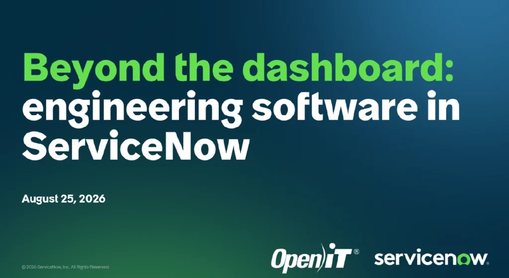 ServiceNow's own summary of the split: Open iT captures engineering usage depth, ServiceNow turns it into governed SAM action.